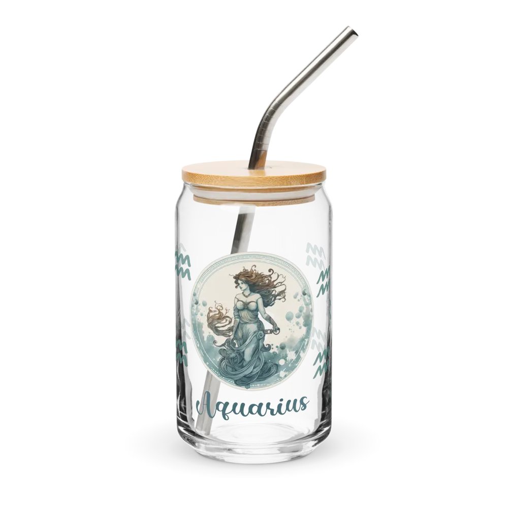 Aquarius Zodiac Glass Can Sipper product image (2)