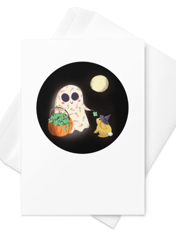 Little Ghost and Magic Bunny - Greeting Card product image (2)