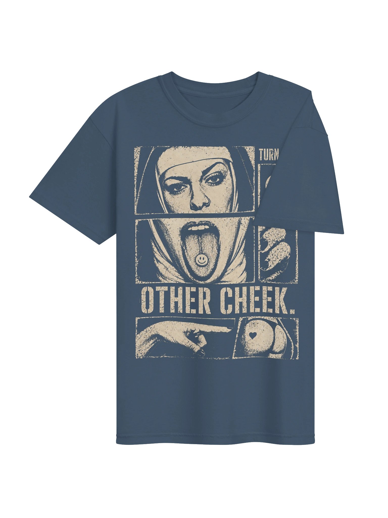 Turn the other cheek - Nun // Heavyweight Vintage Graphic Tee product image (39)