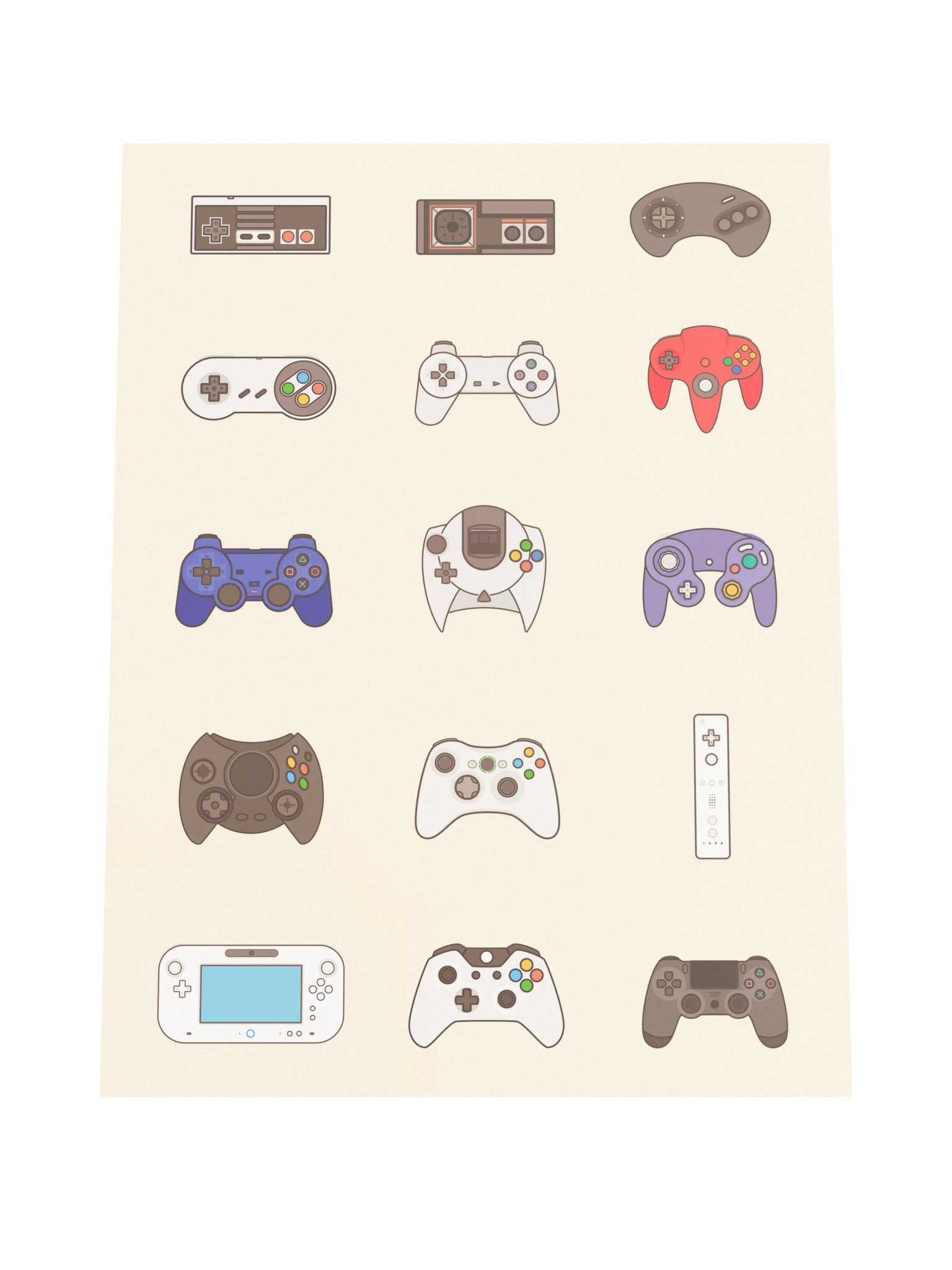 Retro Controllers (Beige) [3x4] product image (4)