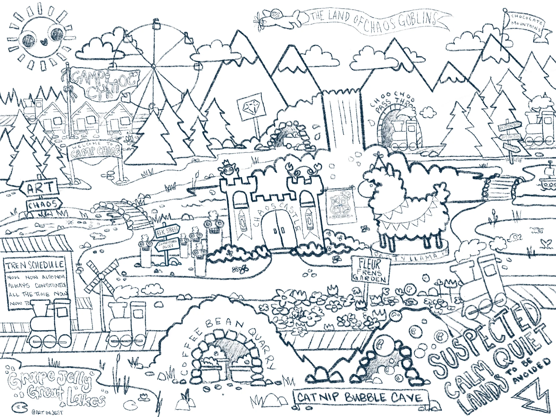 The Land of Chaos Goblins Colouring Page product image (1)
