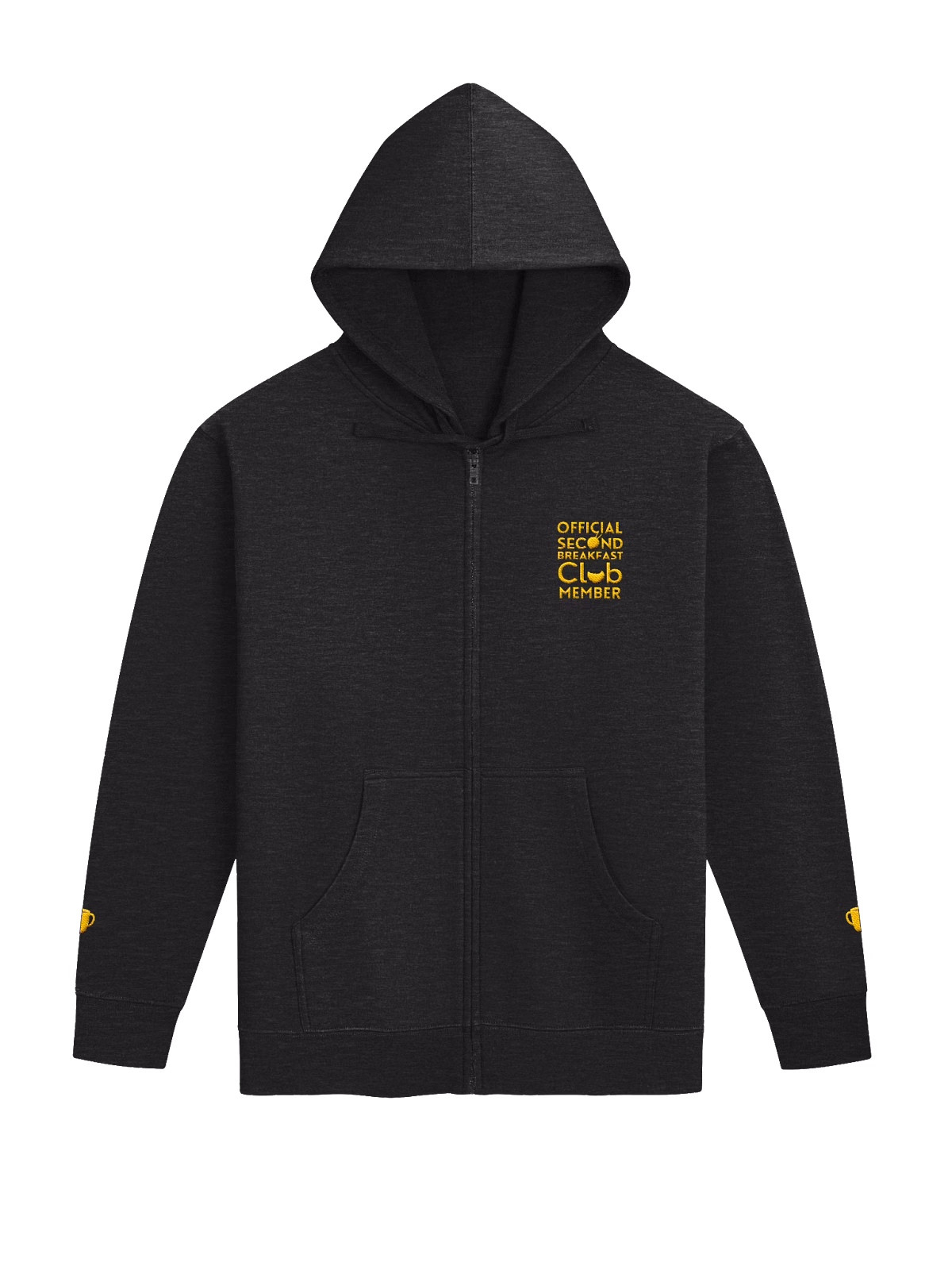 Embroidered Club Member Heather Grey Zip Hoodie