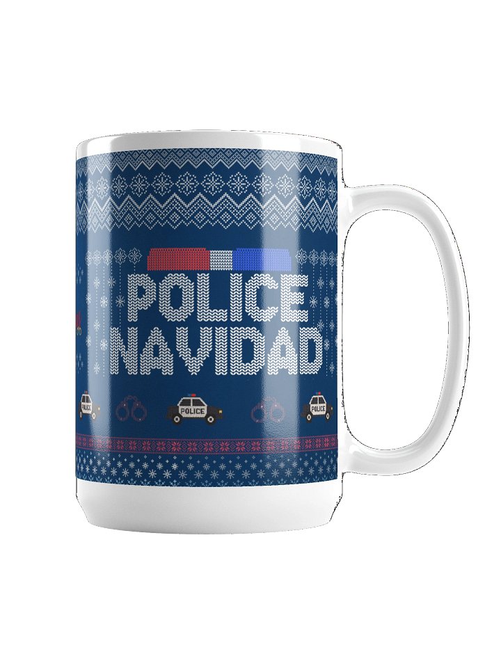 Police Navidad White Glossy Mug product image (3)