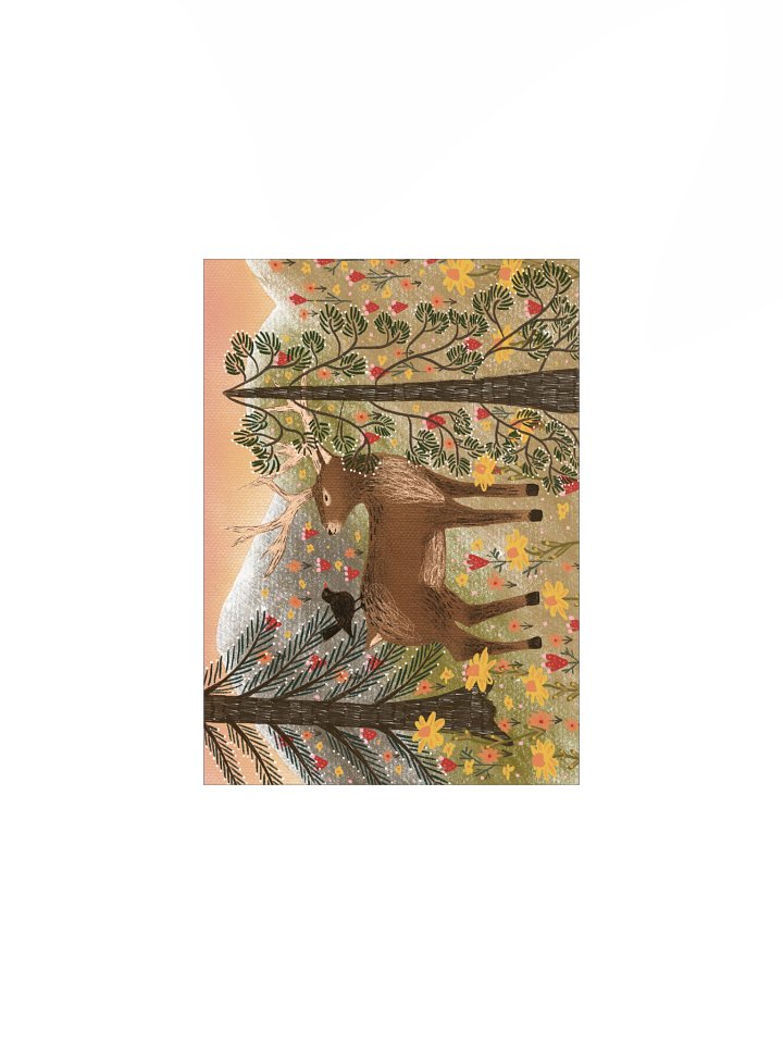 forest deer & flower blackbird product image (3)