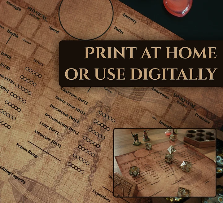 Vintage Cosmere / Stormlight TTRPG Character Sheet & Journal (Fillable PDF) product image (2)