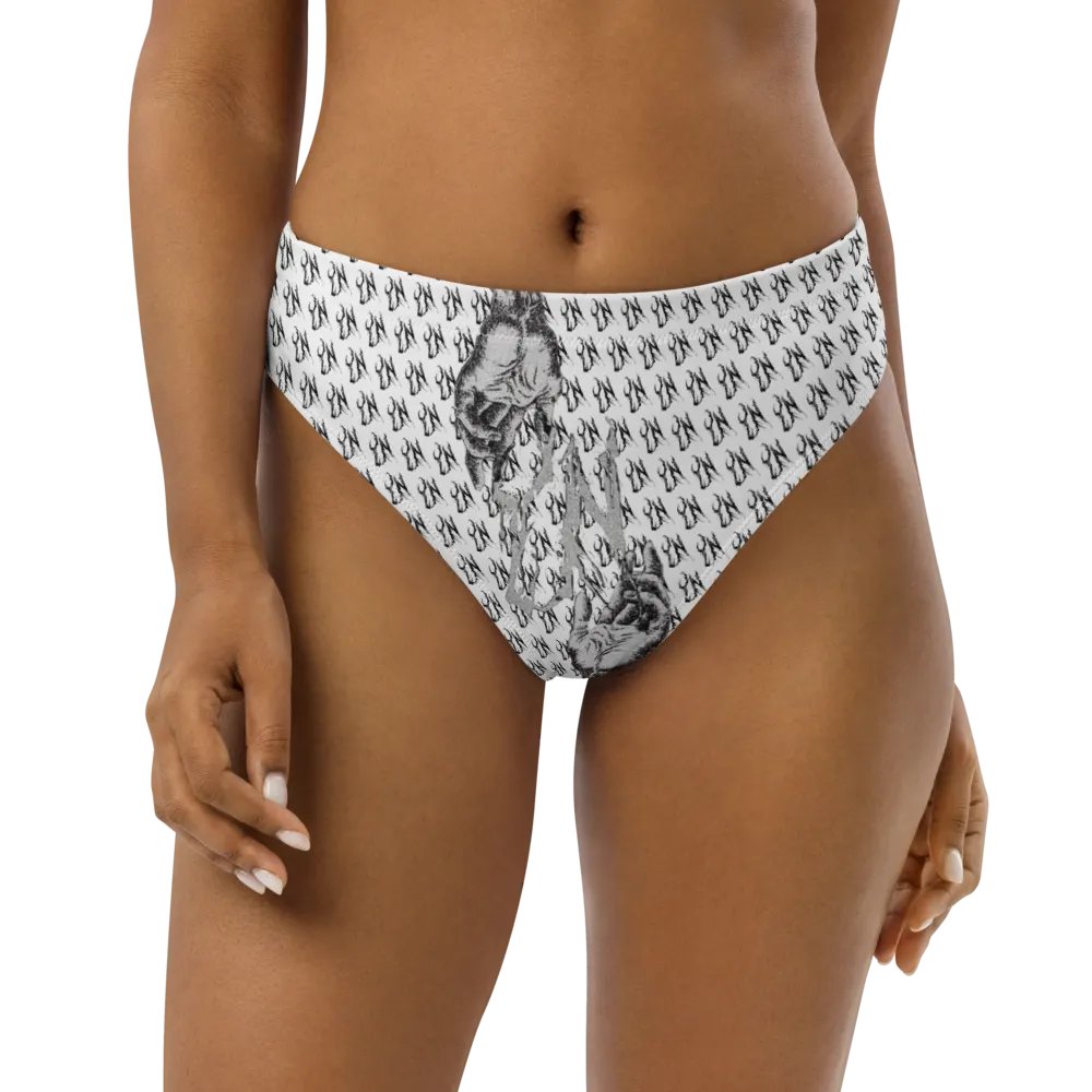 YN Checker Print High Waisted Bikini Bottom product image (6)