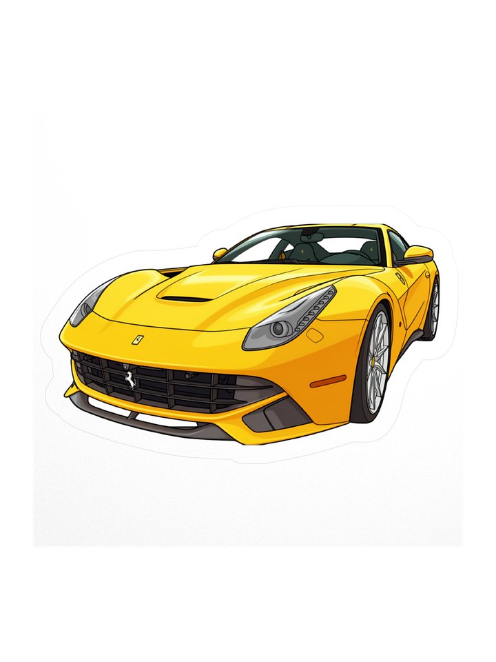 Yellow Ferrari F12 Berlinetta Sticker (Retro, Sketch, Silhouette) product image (1)