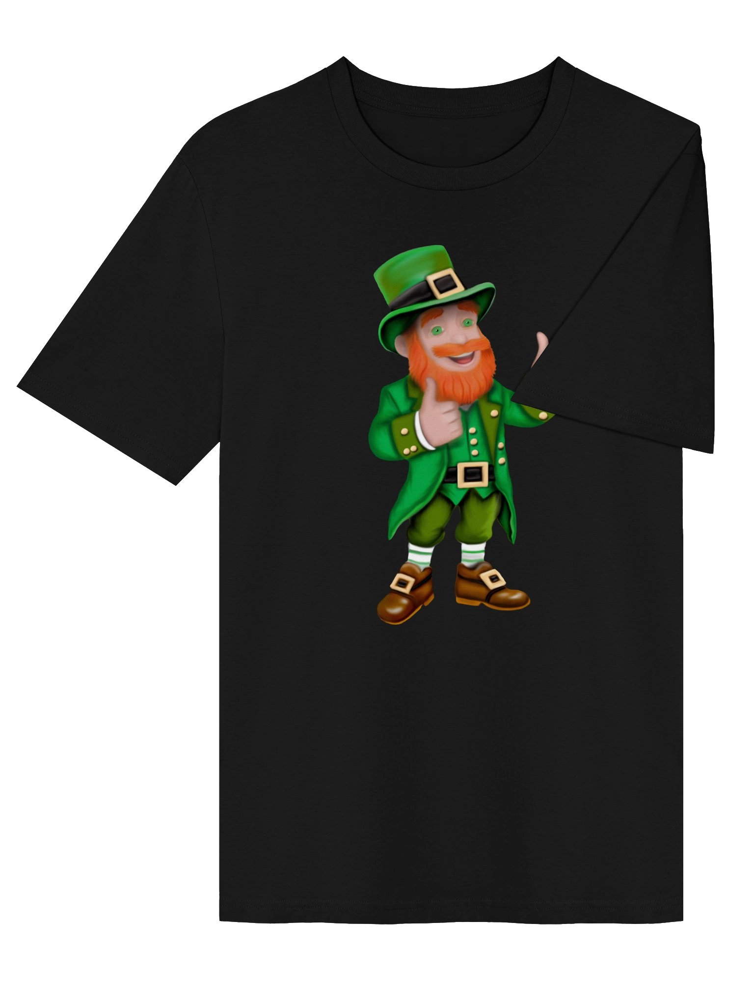 "Thumbs Up" Leprechaun T-Shirt. Unisex Stanley/Stella Organic Ribbed Neck T-Shirt product image (3)