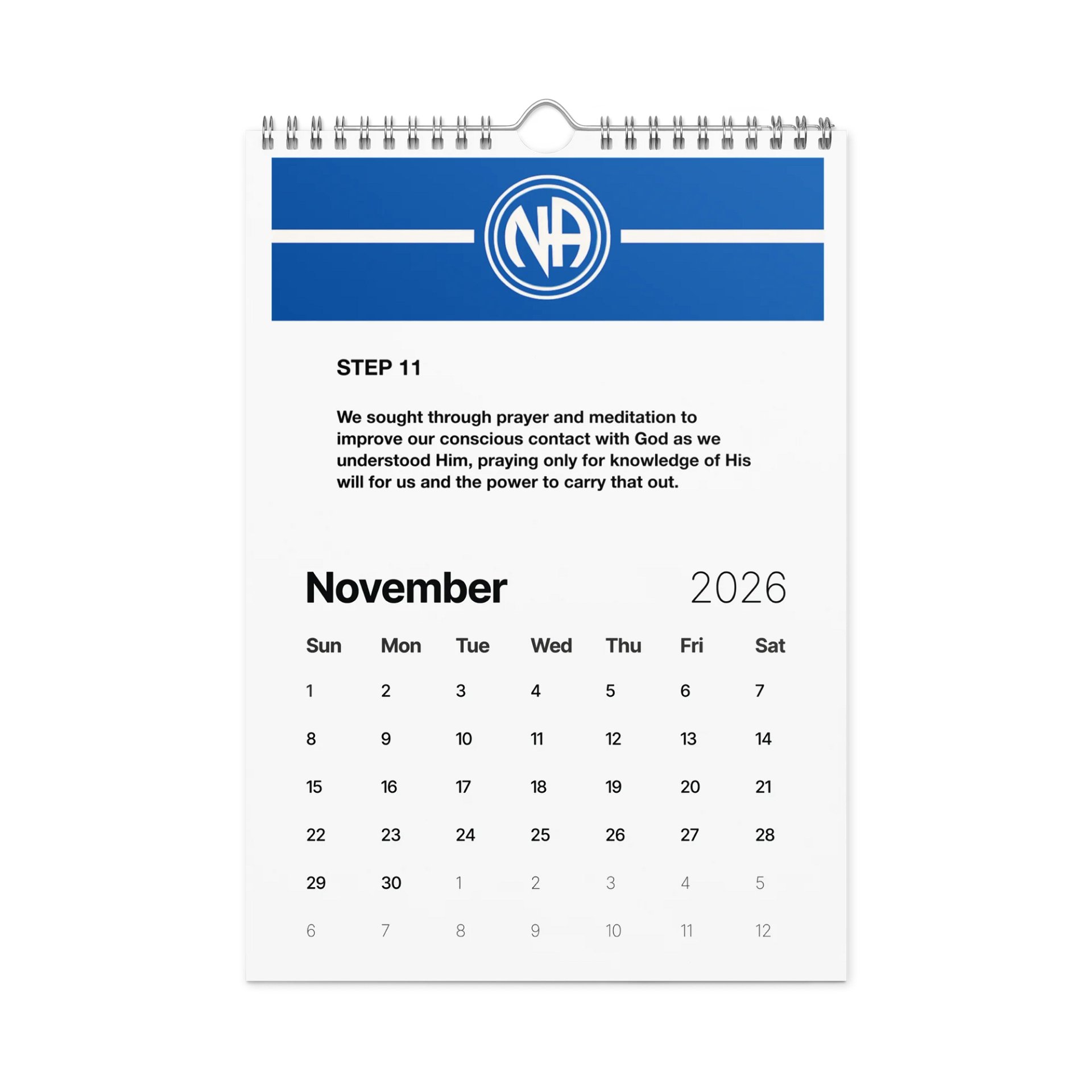 NA Basic Wall Calendar 2026 – Narcotics Anonymous Monthly Calendar for Planning & Recovery product image (11)