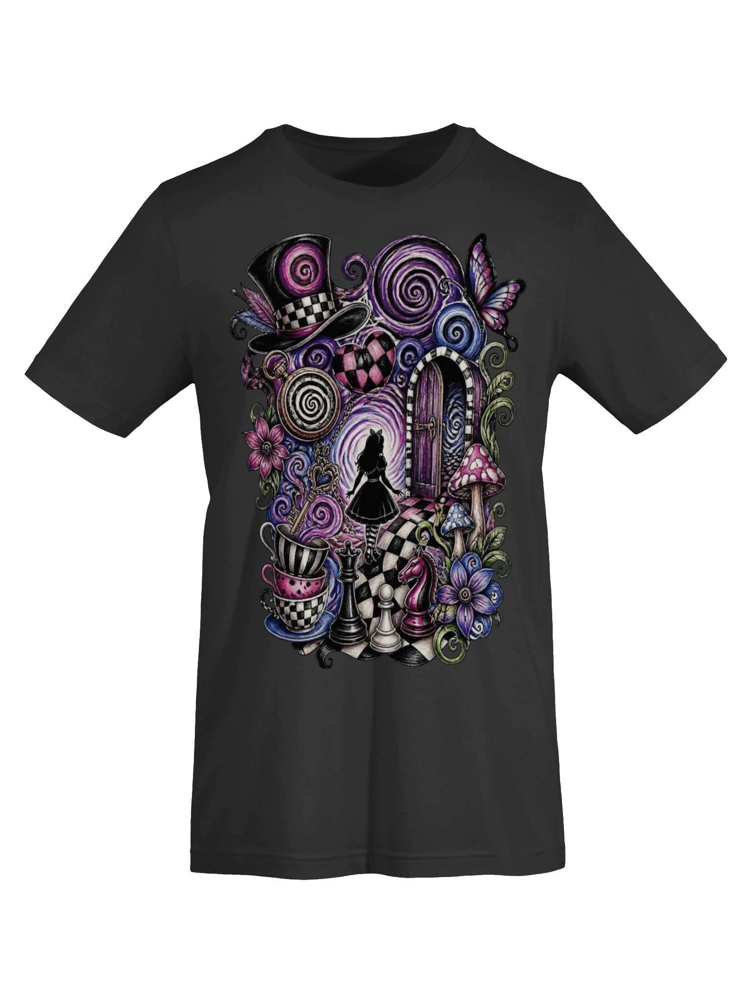 Wonderland Vortex Collage Shirt, Psychedelic Alice Whimsigoth Tee product image (6)