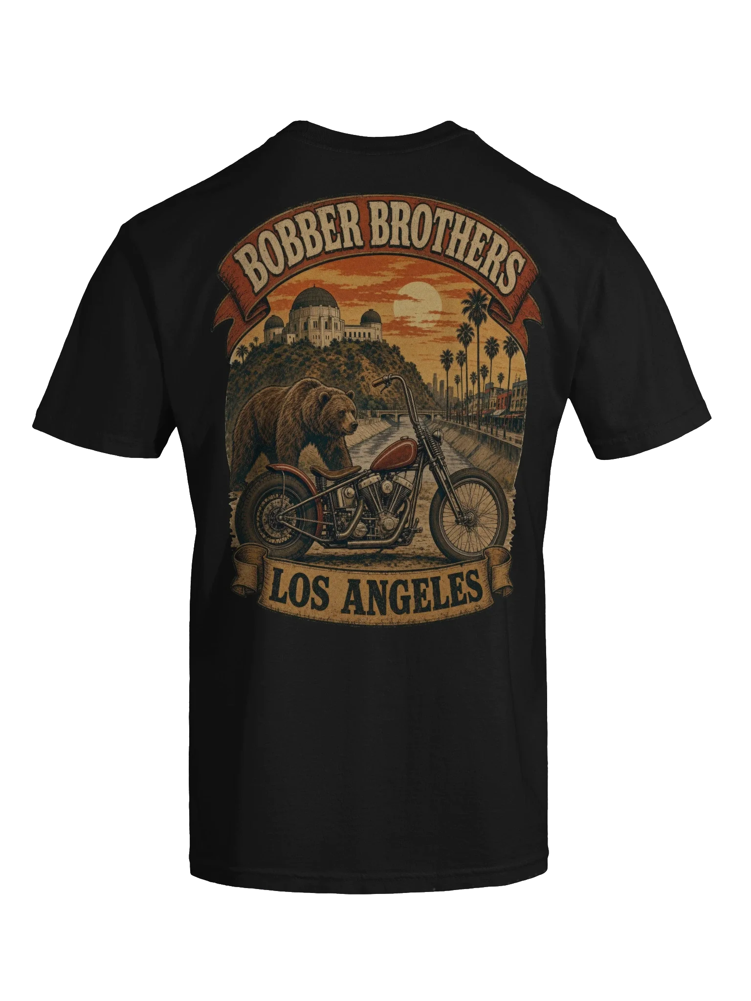 Los Angeles motorcycle t-shirt design by Bobber Brothers