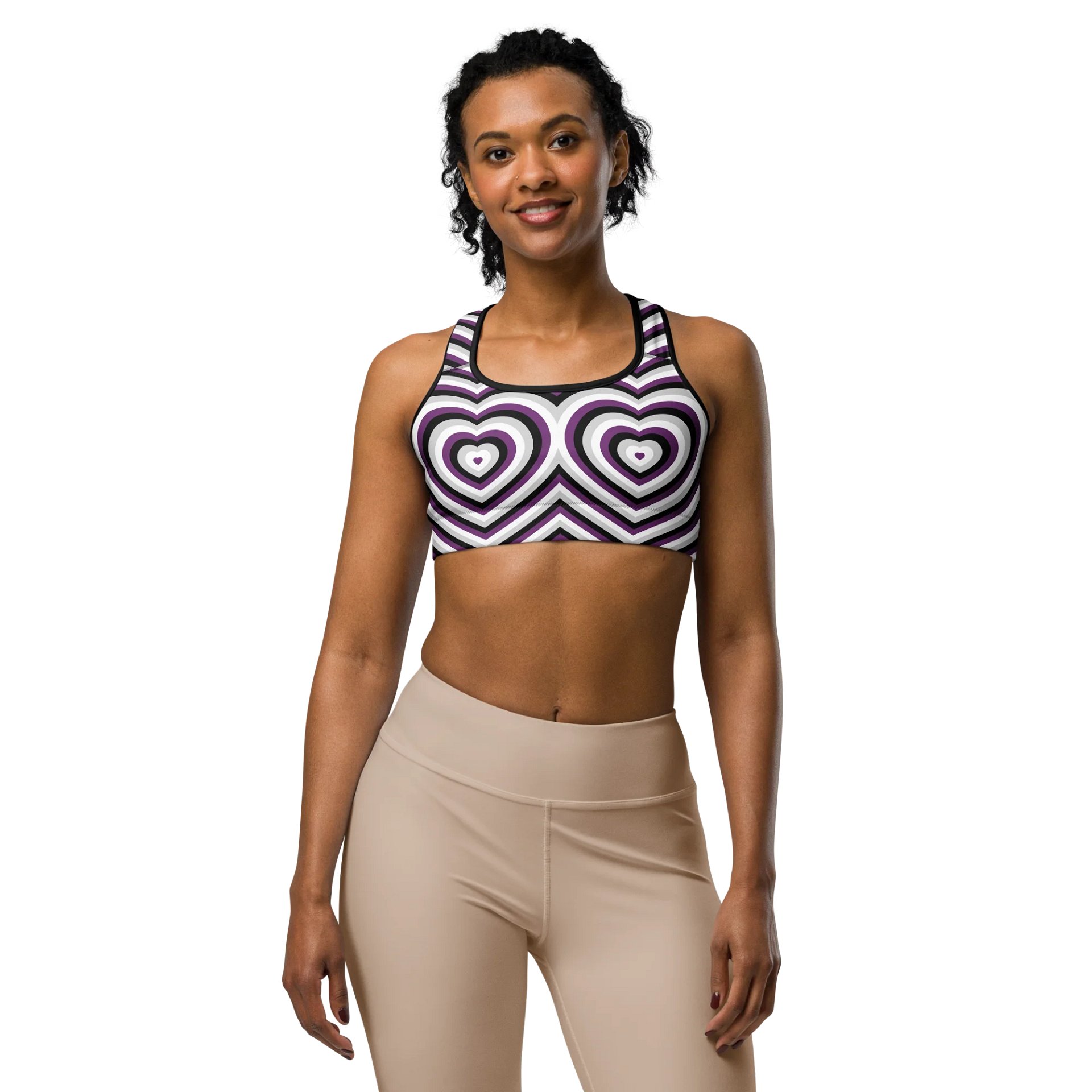 Asexual Pride Hearts Sports Bra product image (1)