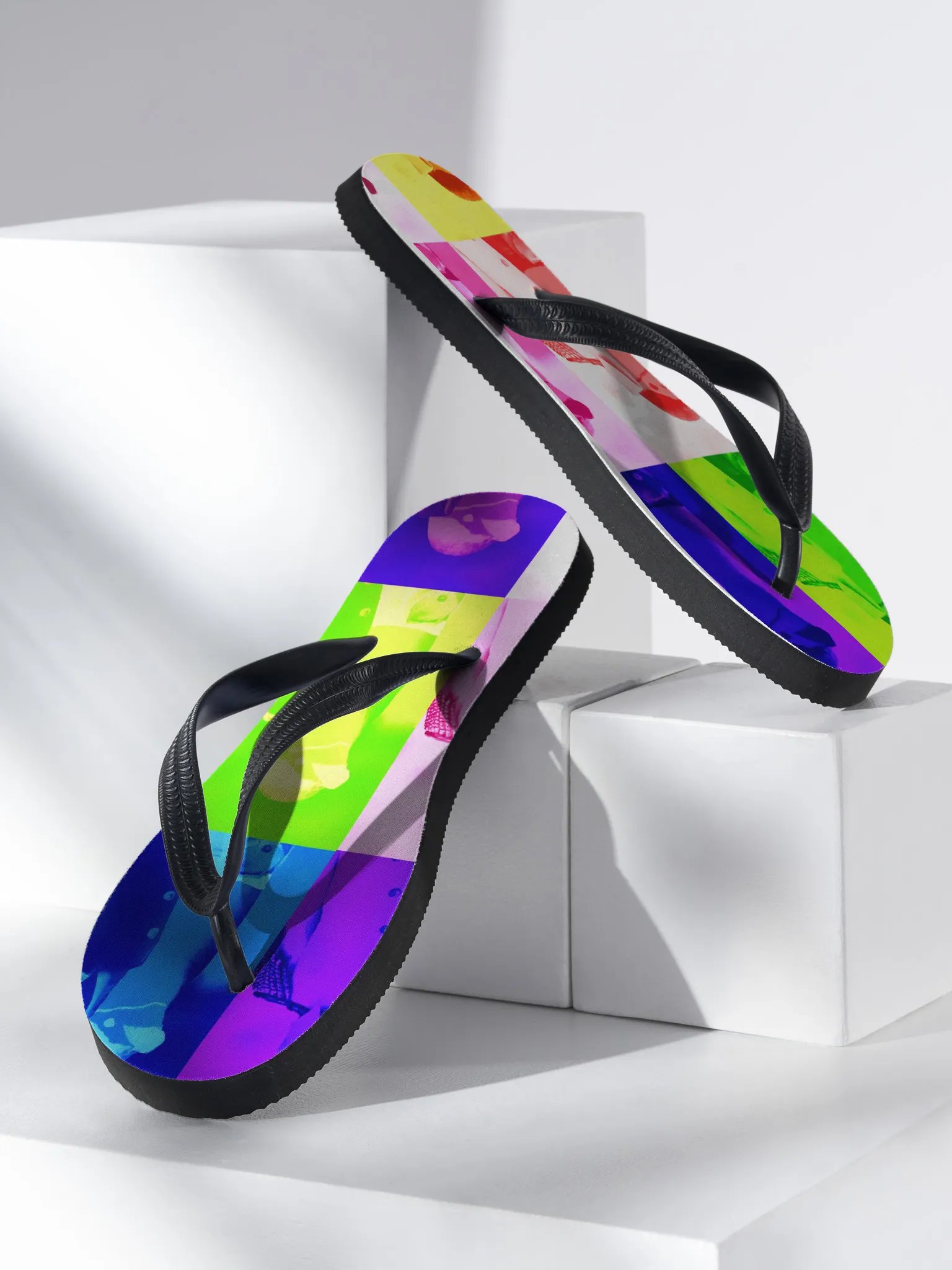rainbow penguin flip flops product image (2)
