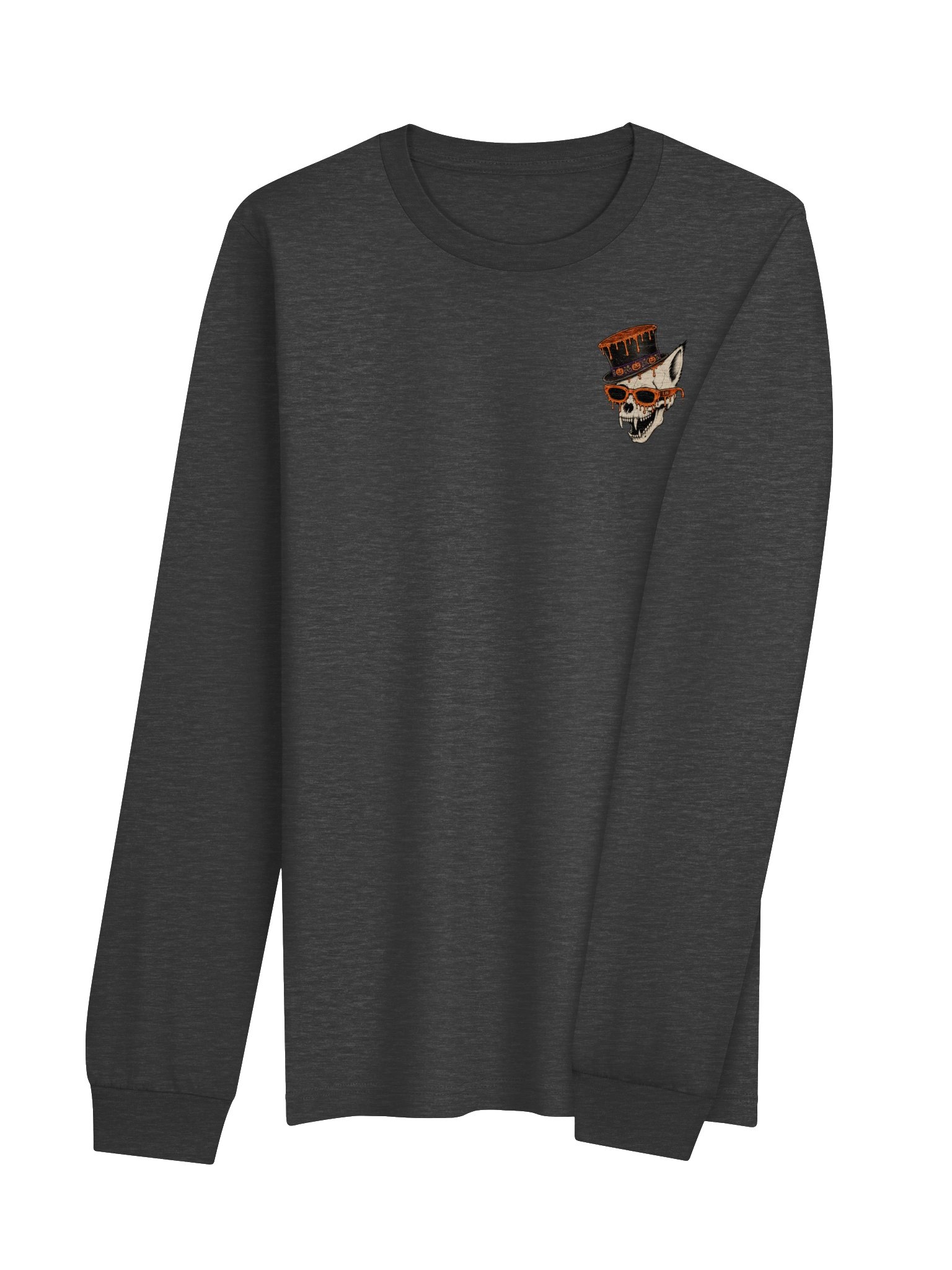 Halloween Skull Top Hat Long Sleeve Tee product image (15)