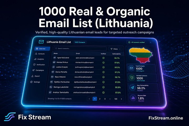 1000 Real & Organic Email List (Lithuania) product image (1)