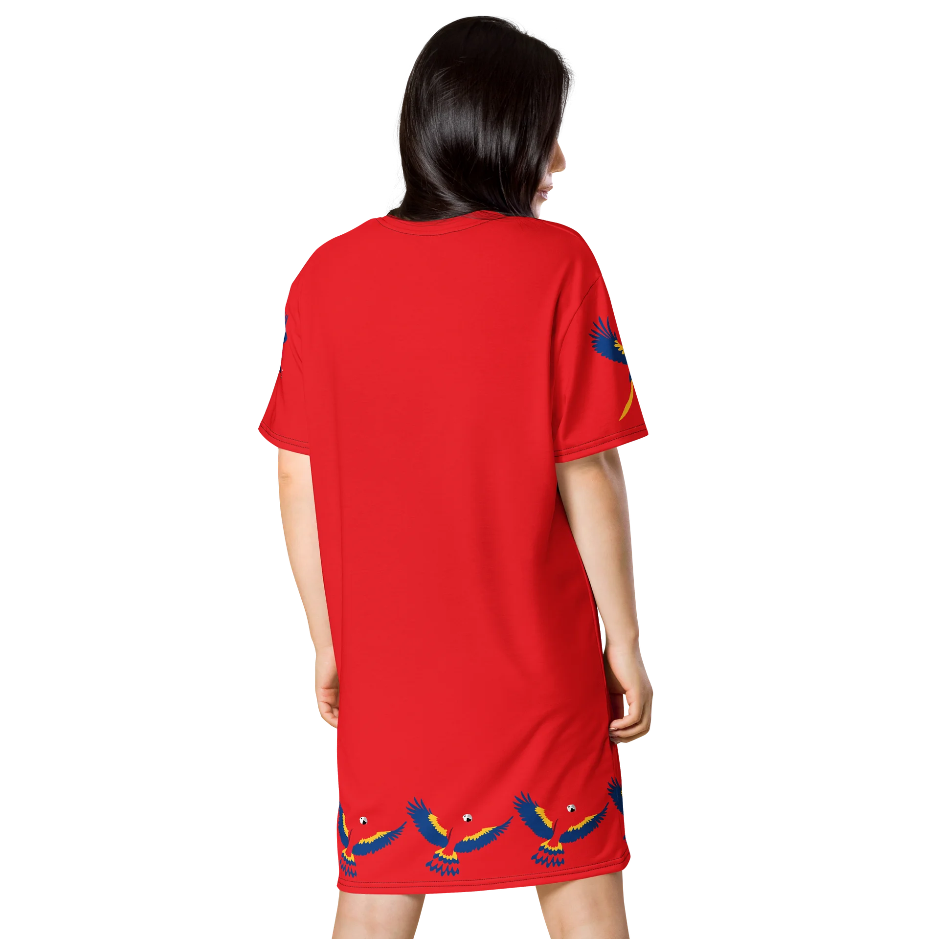 Tropical Parrot Print T-Shirt Dress product image (2)
