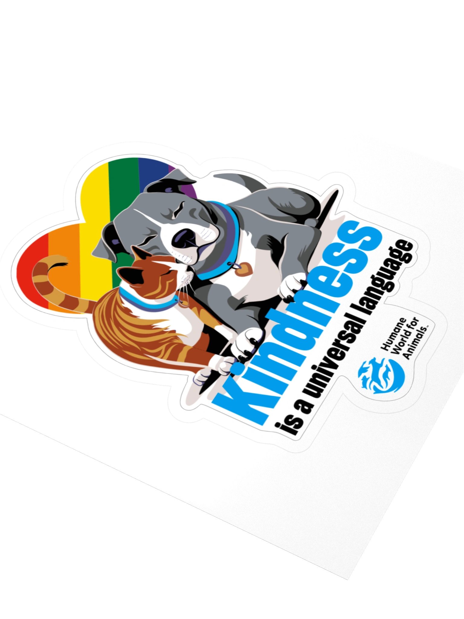 Kindness is a universal language rainbow heart - Sticker product image (4)
