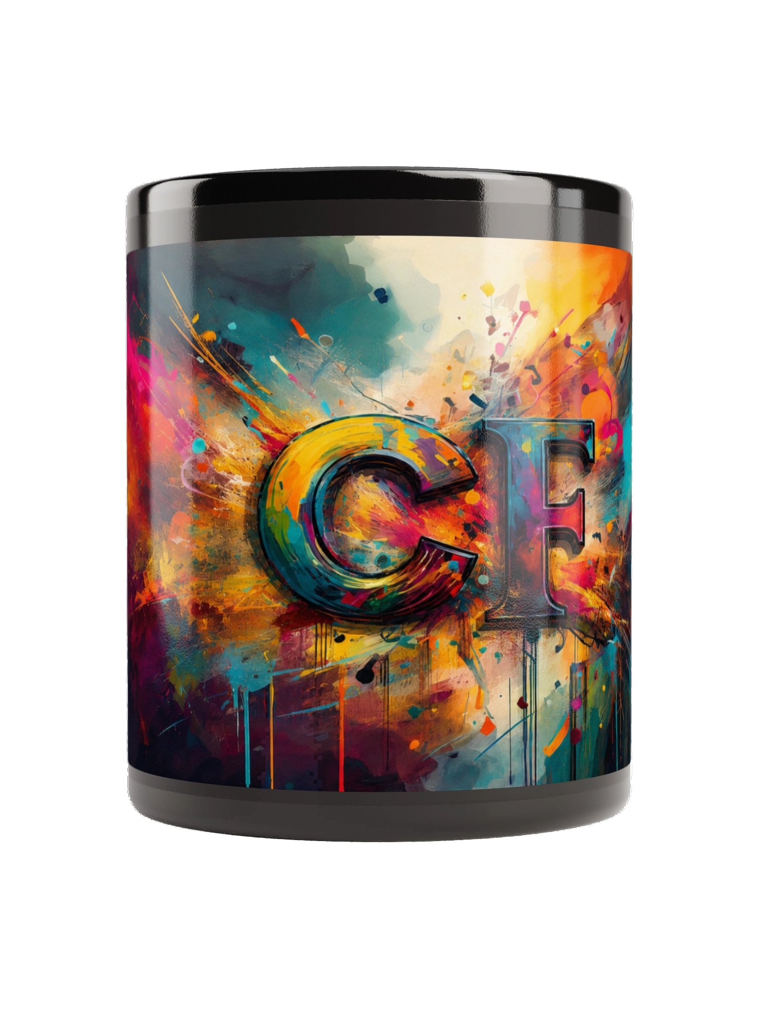 Colour Burst CF Black Glossy Mug product image (1)