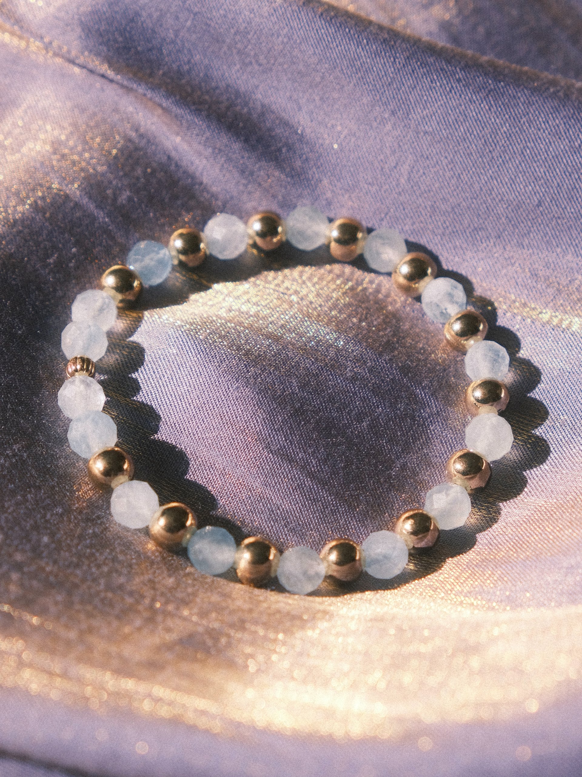 Sensitive spirit - Aquamarine stretch bracelet (C) product image (1)