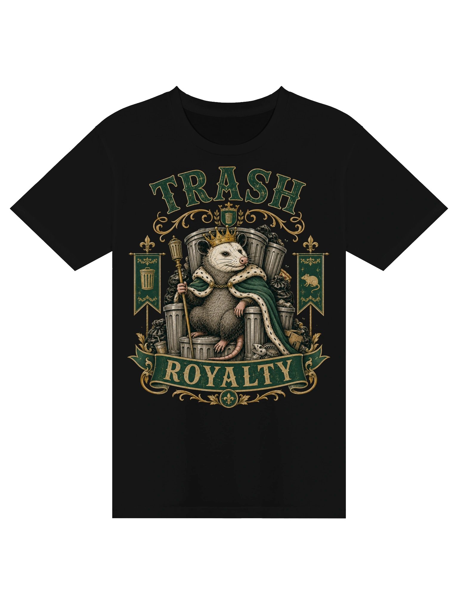 Trash Royalty — Funny Possum Tee , Trash Royalty Possum Shirt — Funny Opossum Graphic Tee | Grinfolk product image (2)