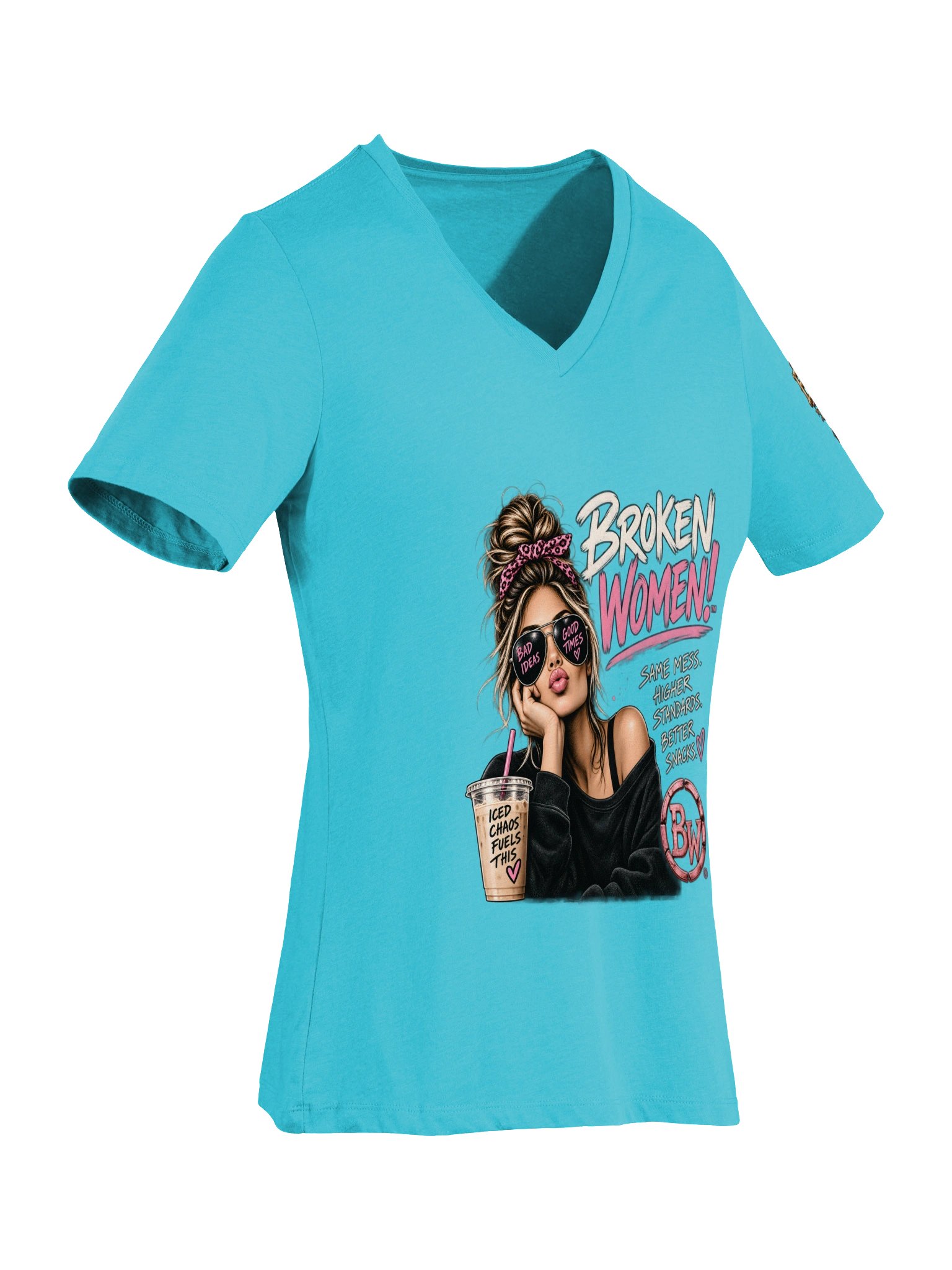Funny Women's V-Neck Shirt — Same Mess, Higher Standards, Better Snacks | Broken Women!™ product image (7)