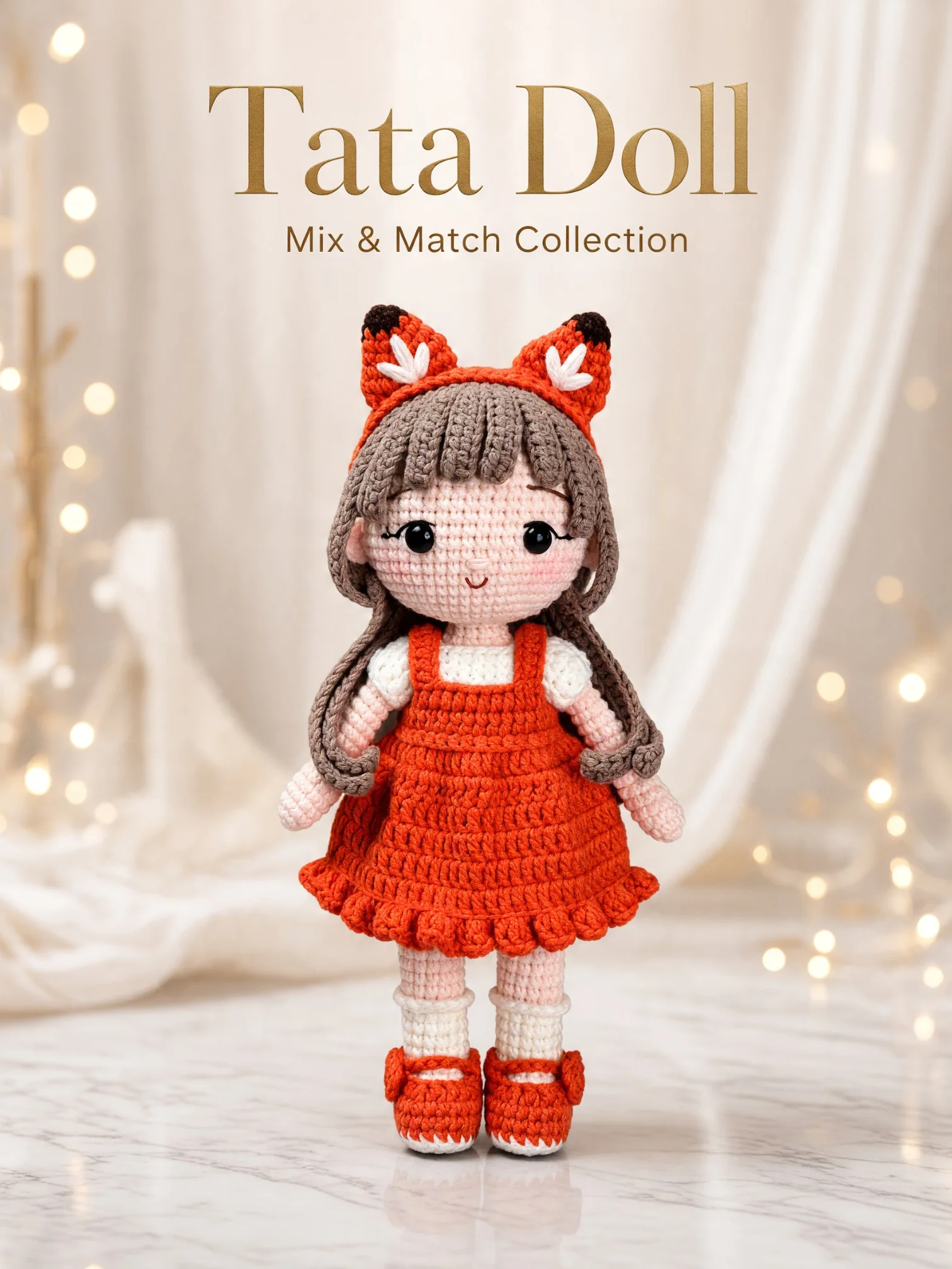 PDF | Crochet Tata Doll in Animal Outfits | 6 in 1 Amigurumi Doll Pattern Bundle product image (6)