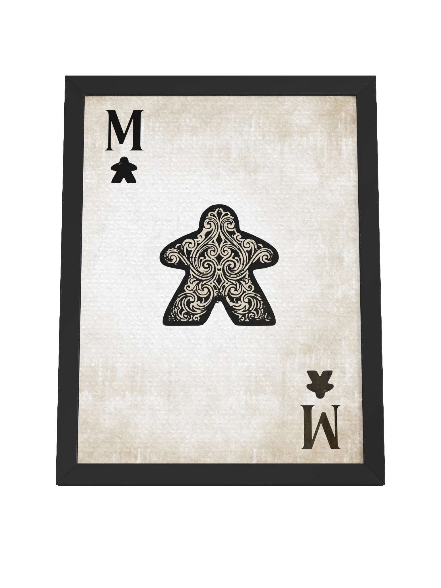 Vintage Meeple Black Ace Playing Card Board Game Room Poster - FRAMED product image (13)