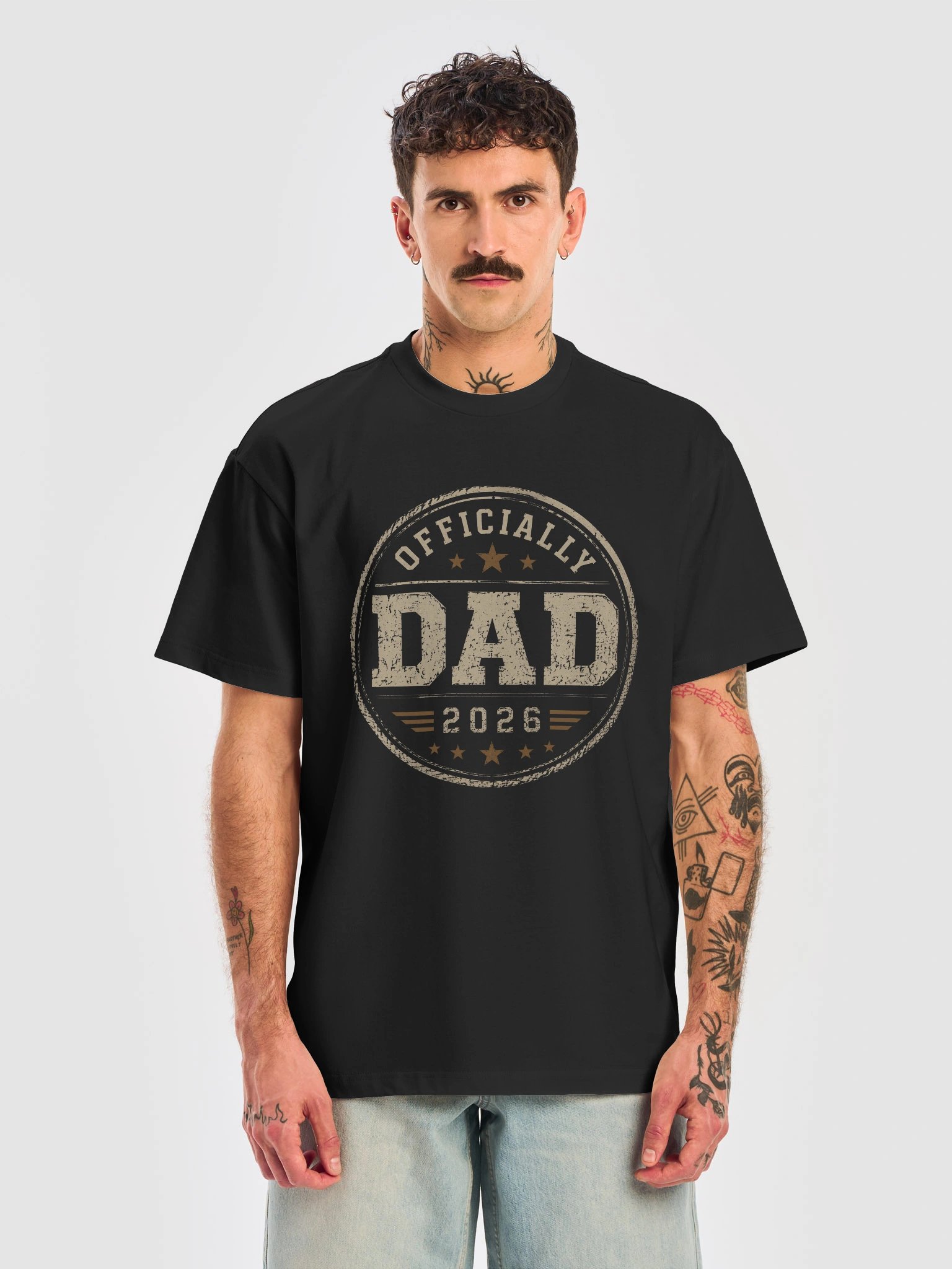 First Father's Day 2026 Gift | Officially Dad Vintage Seal T-Shirt product image (1)