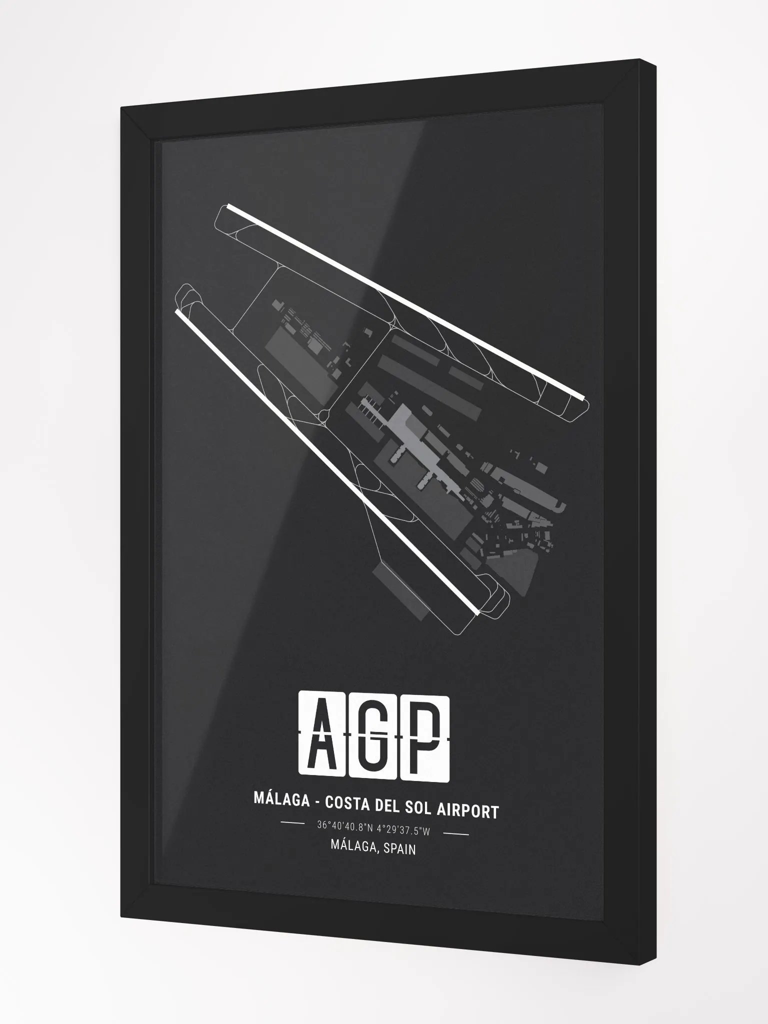 Framed Airport AGP Premium Map On Matt Paper product image (2)