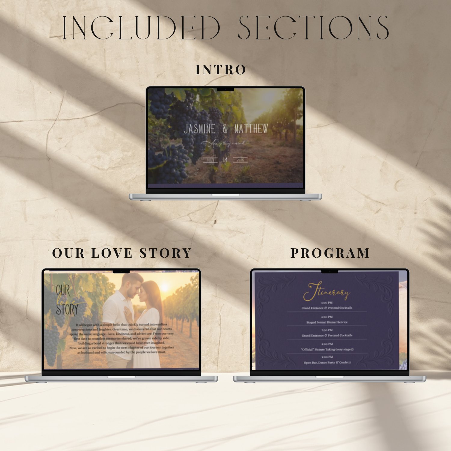 Vineyard Vows Wedding Website Template | Elegant Winery Theme | Editable Canva Template | Rustic Wine Wedding Website | RSVP Included product image (3)