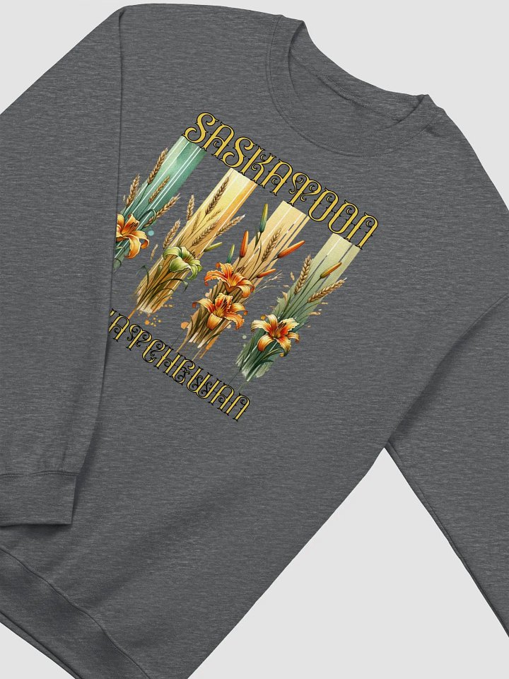Saskatoon Saskatchewan 4 Vertical Tiger Lily Wheat Air-Jet Spun Classic Crewneck Sweatshirt product image (4)
