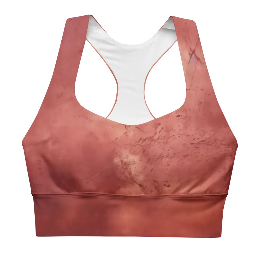 Abstract Grunge intense red Longline Sports Bra product image (2)