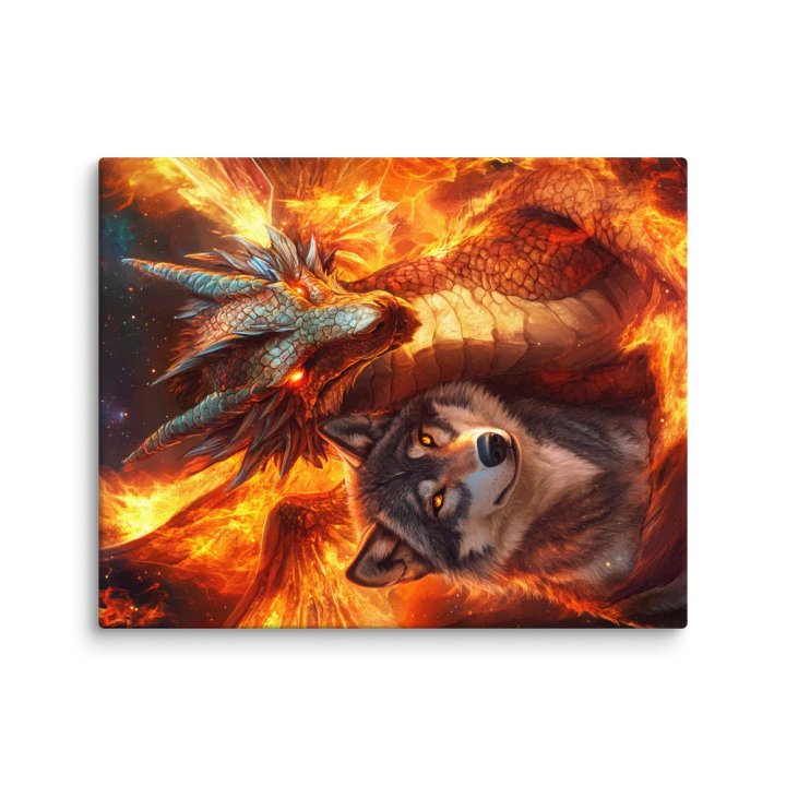 Fire dragon & wolf 01 - Canvas product image (4)