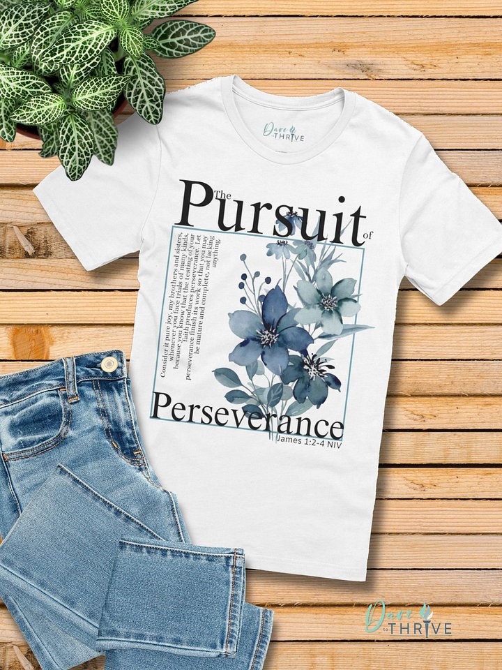 Pursuit of Perseverance | James Bible Verse Tee | Blueberries + Cream product image (1)