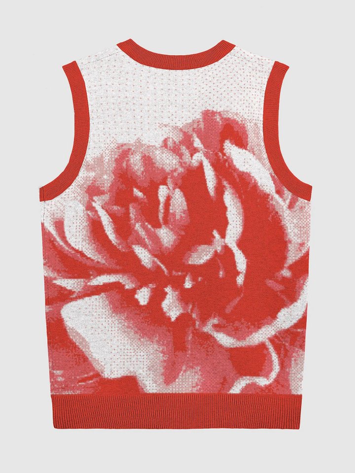Rose Knitted V-Neck Vest product image (9)