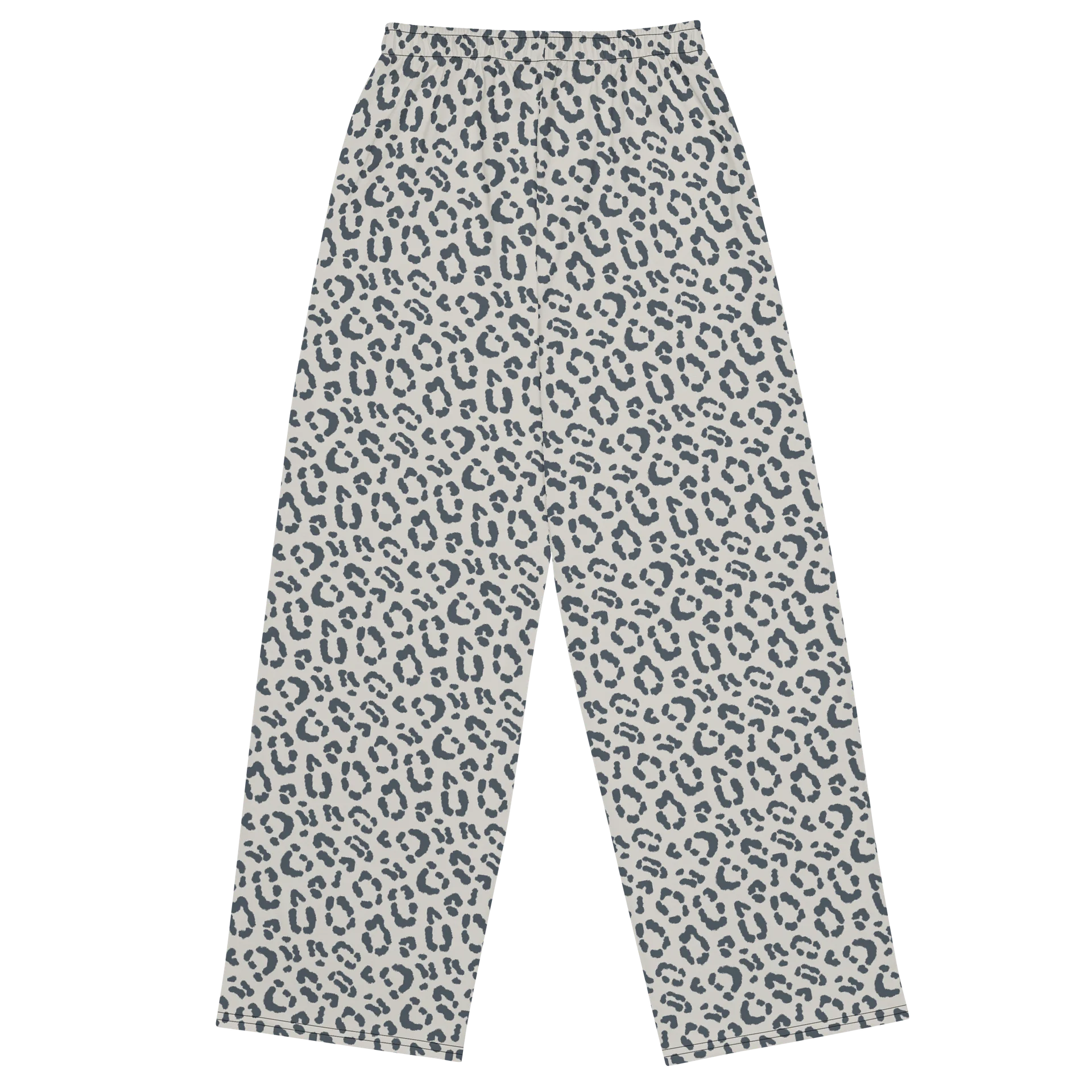 Bold Gray Leopard Print Unisex Wide-Leg Pants product image (2)