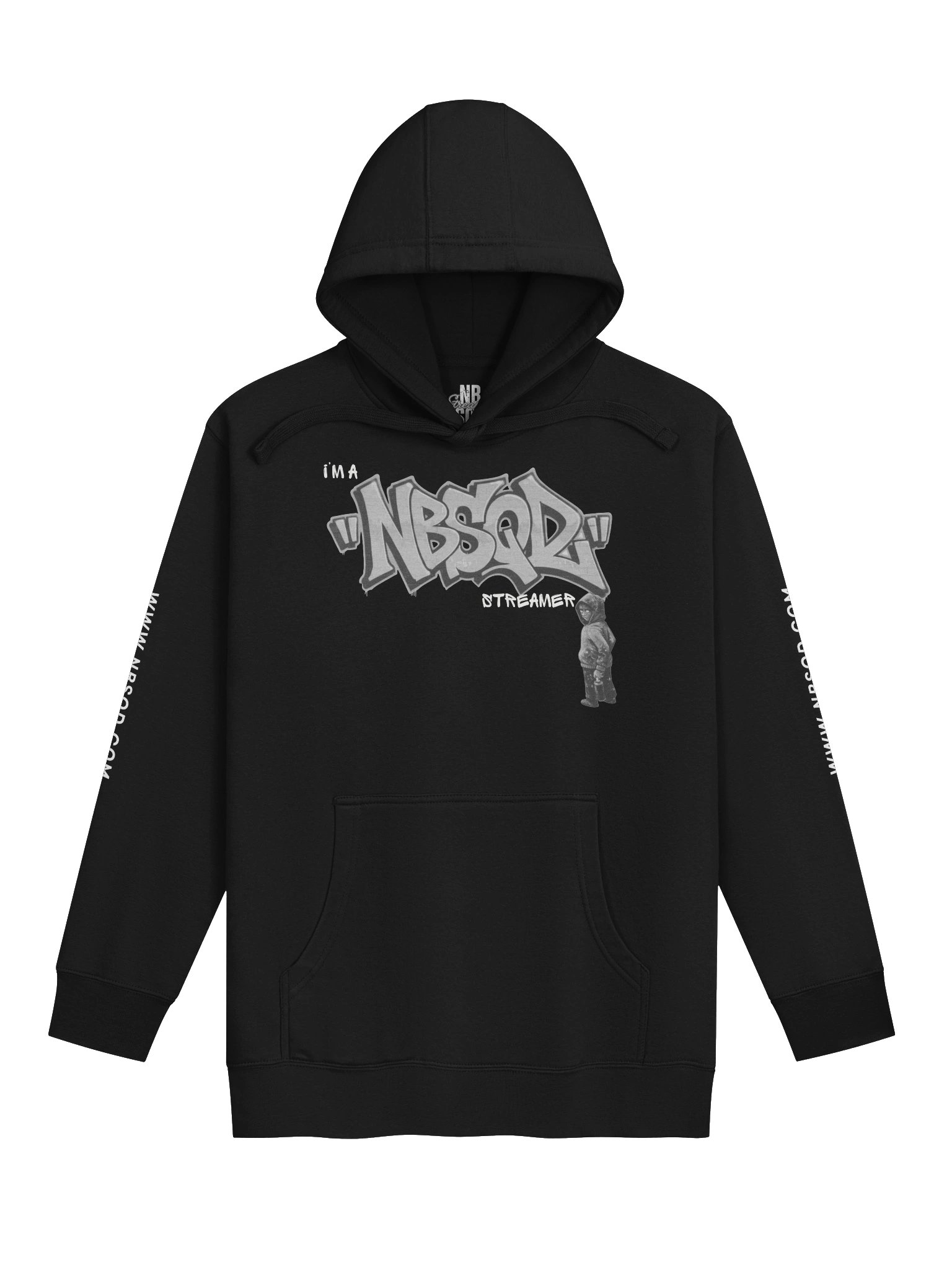 Noobsquad “NBSQD Graffiti – Break The Rules, It’s Part of The Game” Ladies Hoodie BLK product image (1)