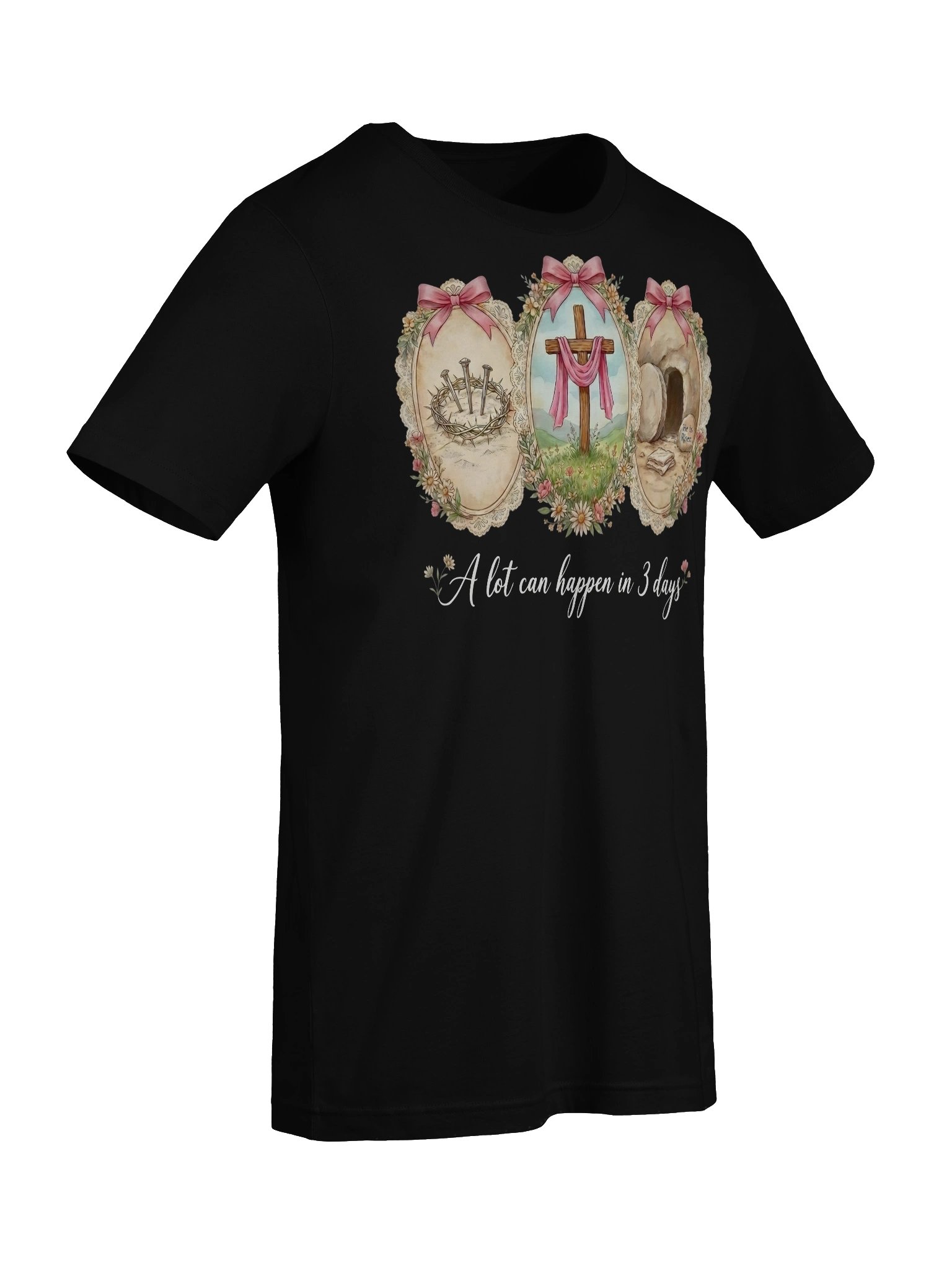 He Is Risen Easter Christian Shirt A Lot Can Happen In 3 Days Women Tee product image (5)