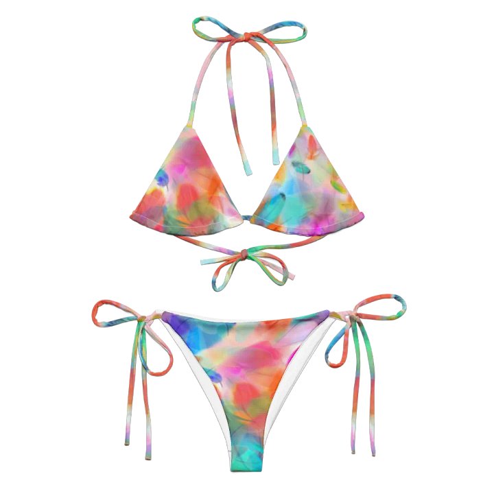 Colorful Feather Pattern Design String Bikini - v4 product image (1)