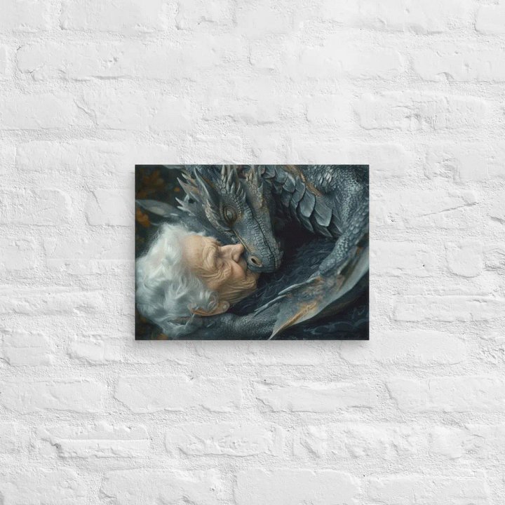 Elder lady with her dragon - Canvas product image (2)