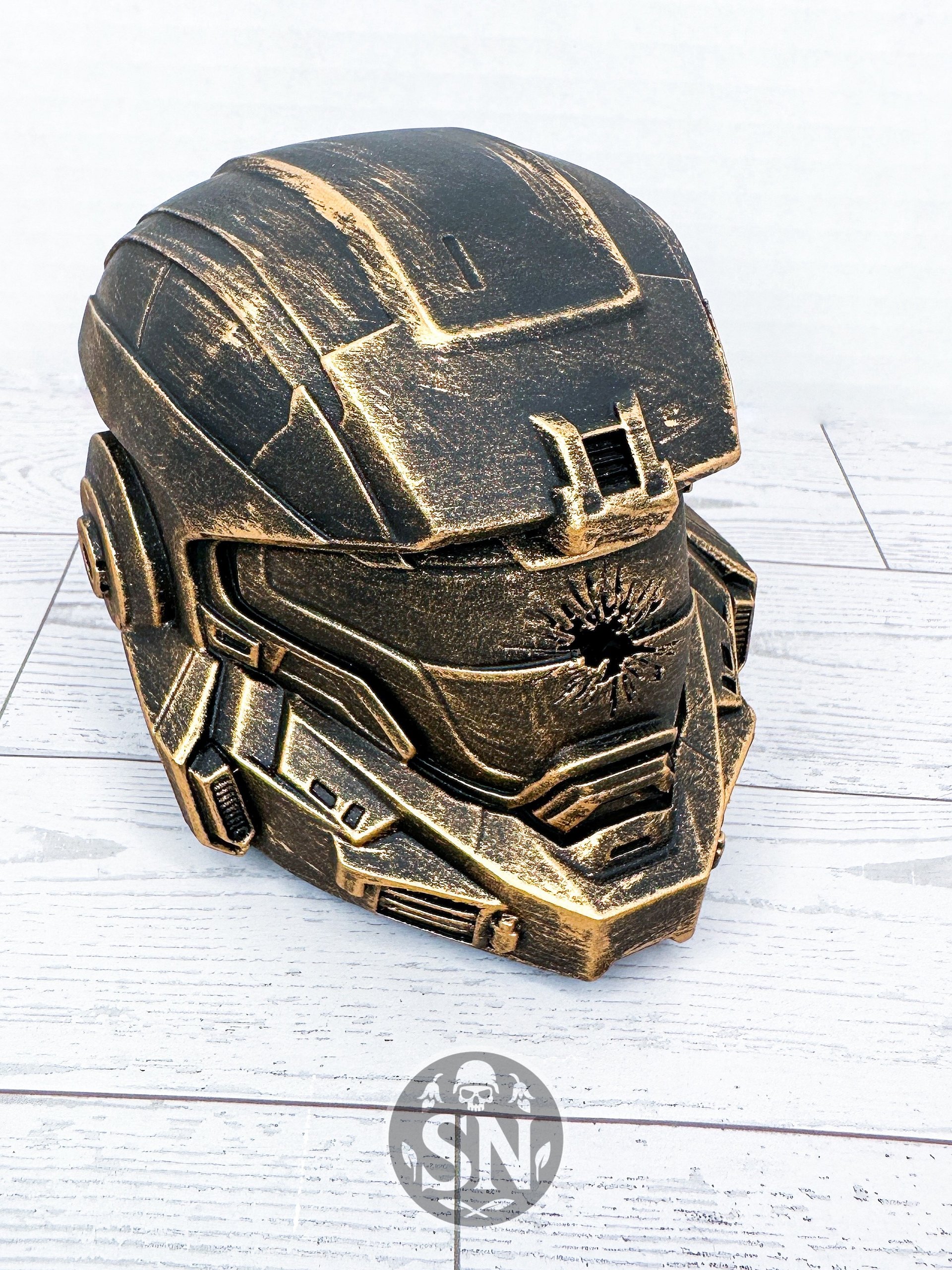 Halo: Reach Noble Six Helmet – Final Stand Battle-Worn Display | Damaged Visor | 3D Printed product image (2)