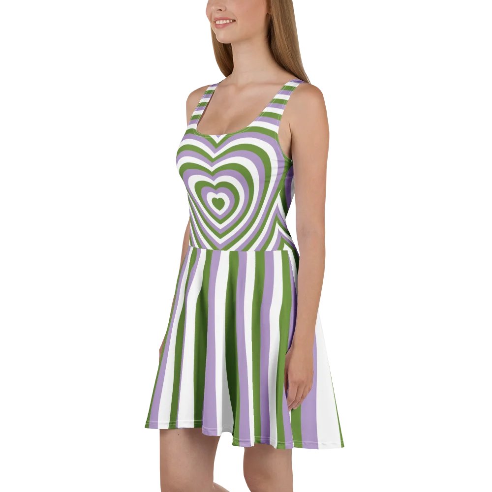 Genderqueer Pride Hearts Skater Dress product image (1)