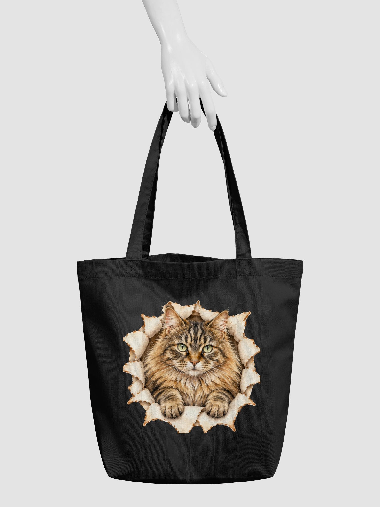 Peekaboo Tabby Cat Front and Back Tote Bag product image (5)