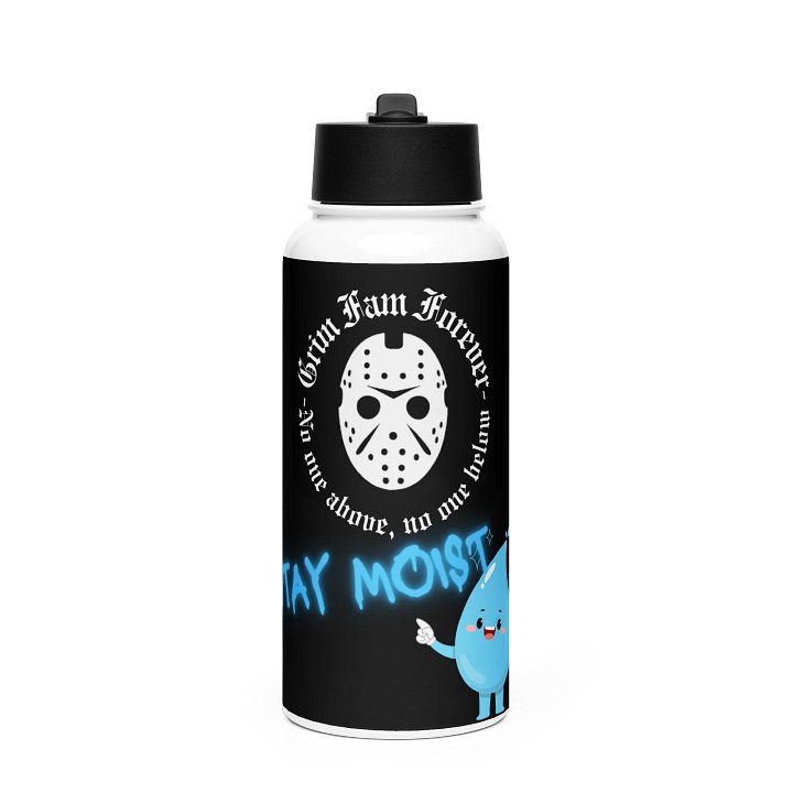 GRIM FAM "STAY MOIST” Bottle #5 - Double-walled stainless steel with vacuum insulation -32 oz (950 ml) product image (1)