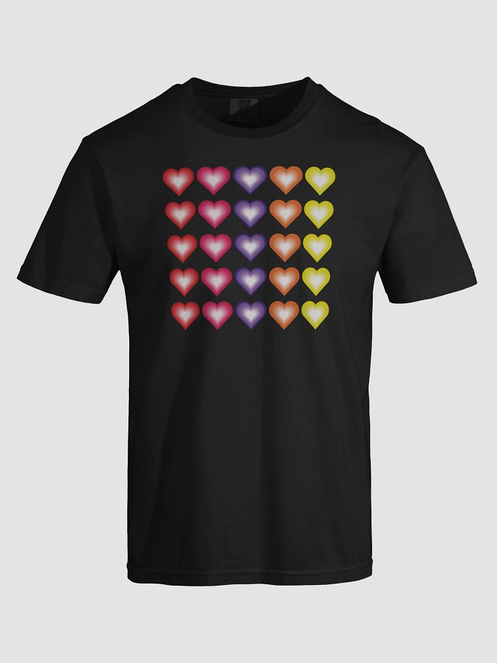 Vibrant Colorful Valentine's Hearts Heavyweight T-Shirt product image (1)