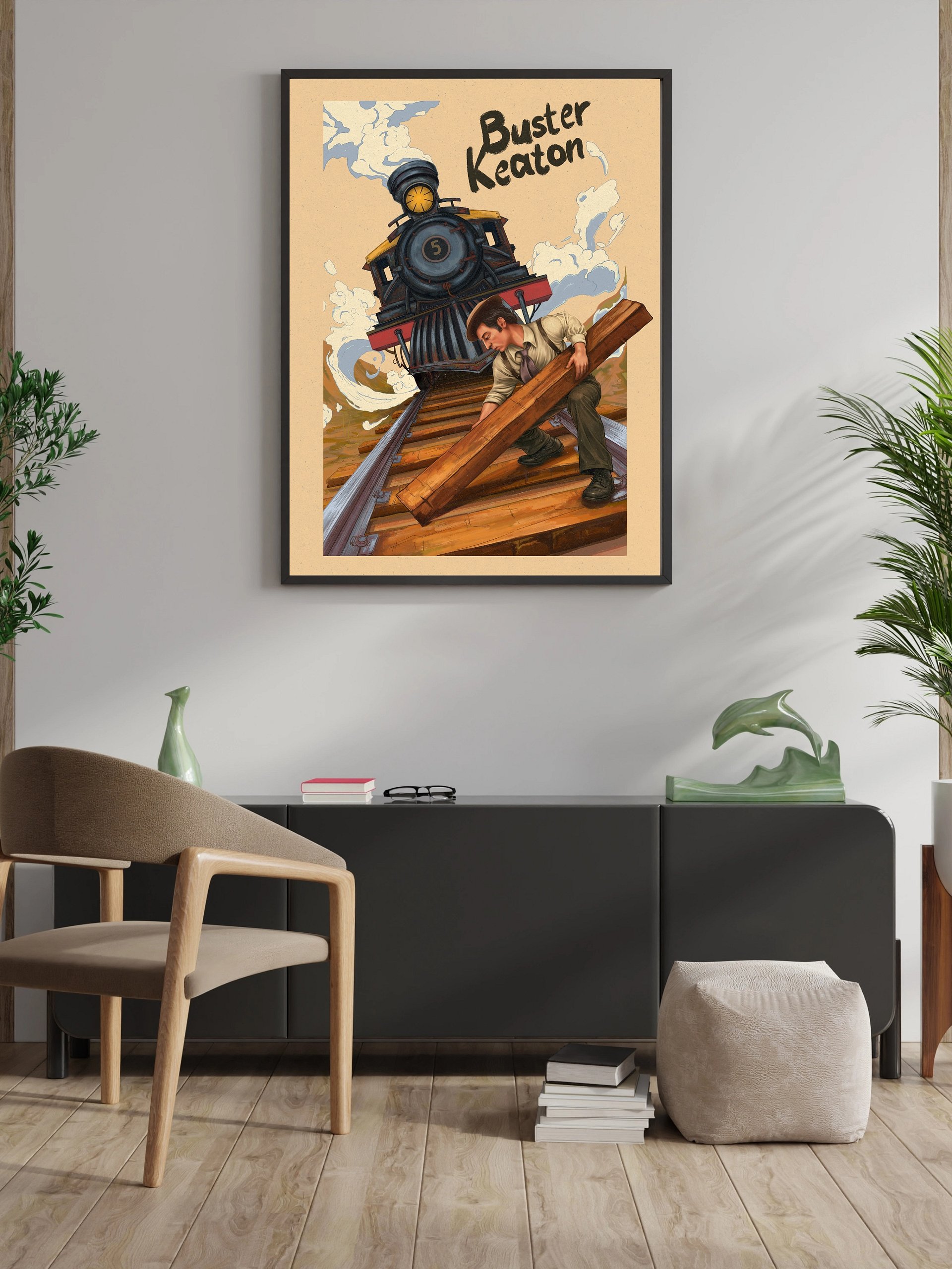 Buster Keaton & The Train (Framed Poster) product image (5)
