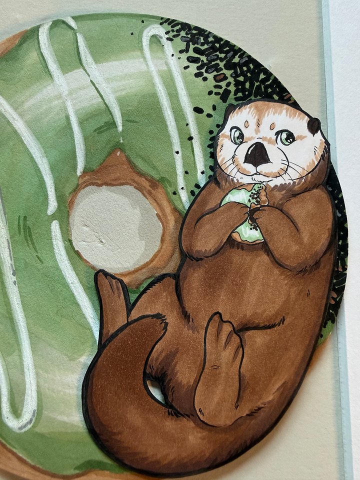 Matcha Donut Sea Otter Original Artwork product image (1)