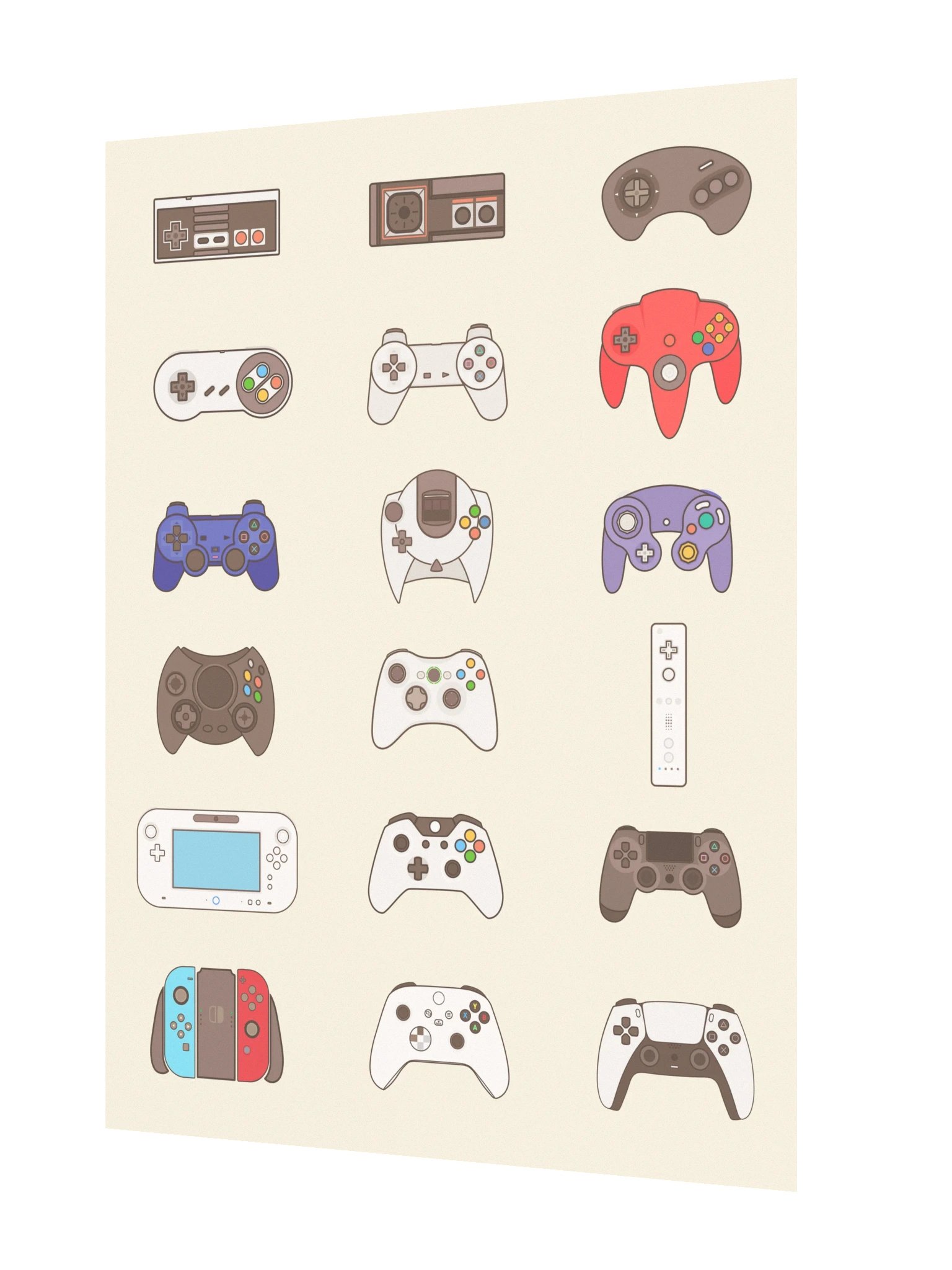 Video Game Controller Evolution (Beige) [3x4] product image (2)