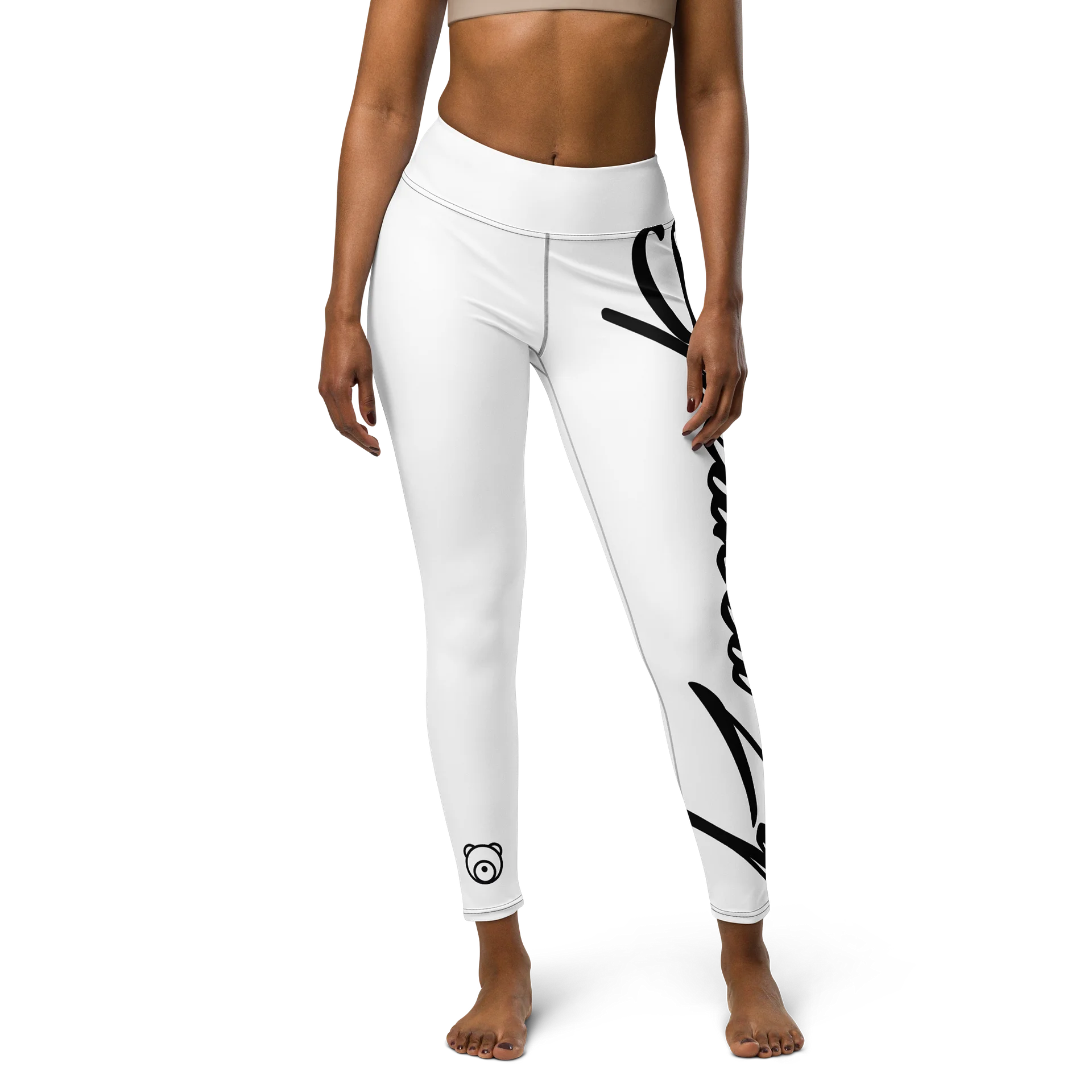 SpeakeaZy Yoga Pants White & Black product image (1)
