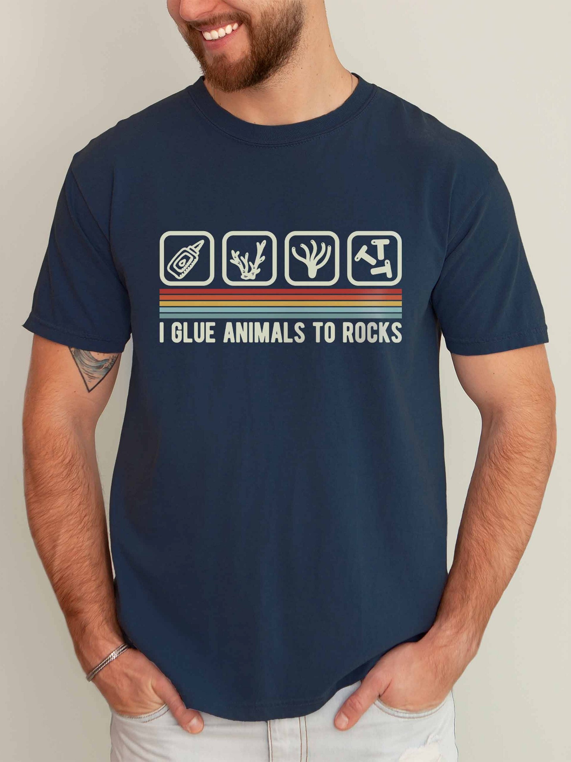 I Glue Animals to Rocks Shirt – Funny Reef Tank Coral Fragging Tee for Reef Aquarium Keepers product image (2)